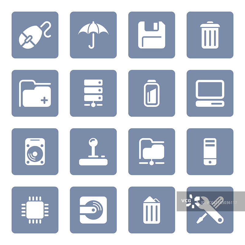 电脑与数据图标 | 蓝色系图片素材