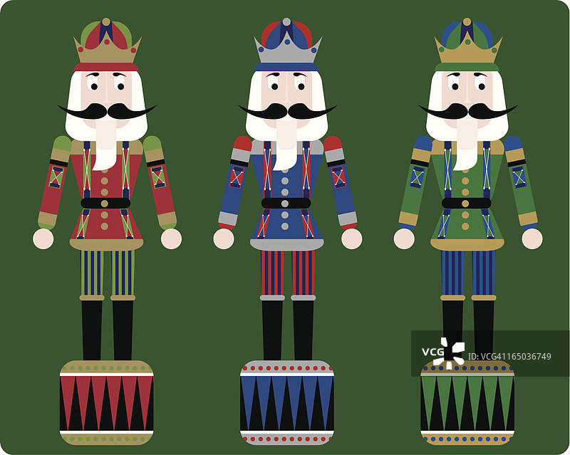 绿色背景的圣诞节胡桃夹子图片素材