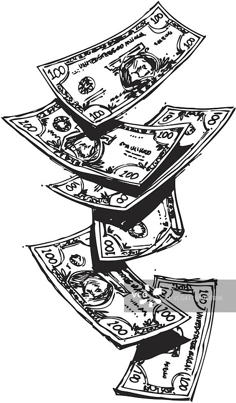 飘落的钱币图片素材