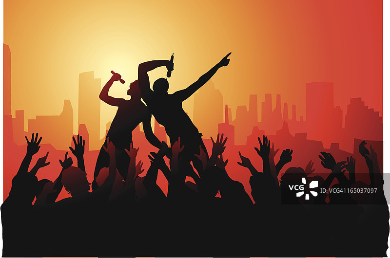 市中心摇滚即兴演奏图片素材