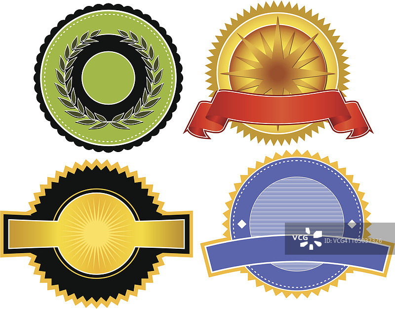 4款矢量徽章图片素材