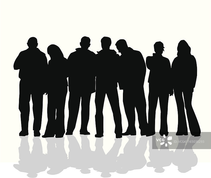 年轻人群矢量剪影图片素材