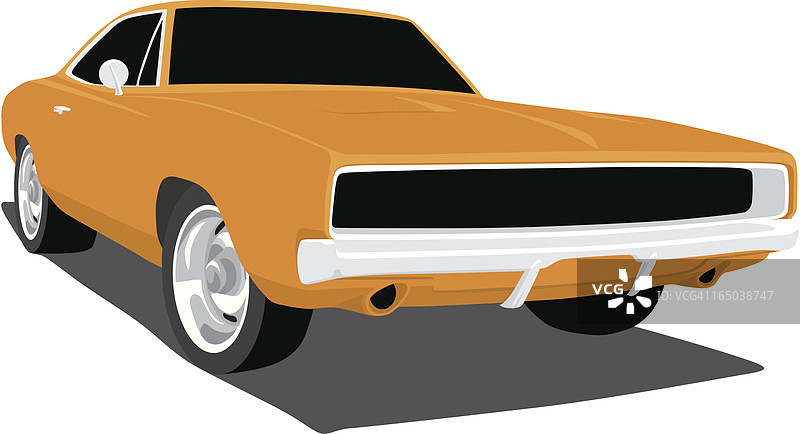 橙色道奇Charger图片素材