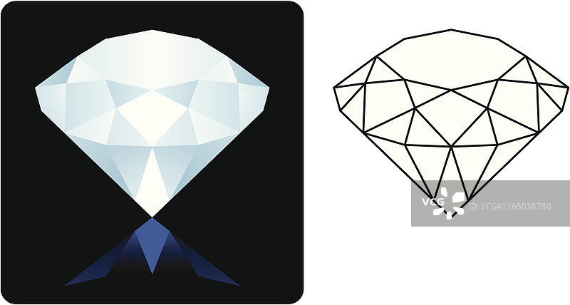 钻石渐变填充和轮廓图片素材