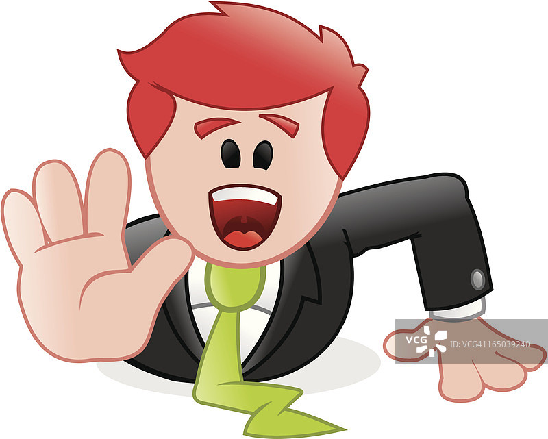 商务男人大喊停止！图片素材