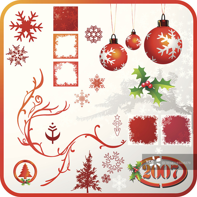 红色圣诞节设计元素图片素材