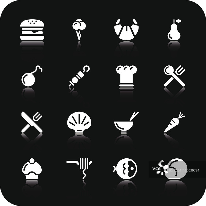 食品和烹饪图标|白色系列图片素材
