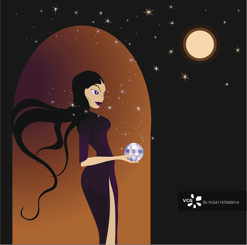 万圣节巫婆迪斯科派对邀请函图片素材