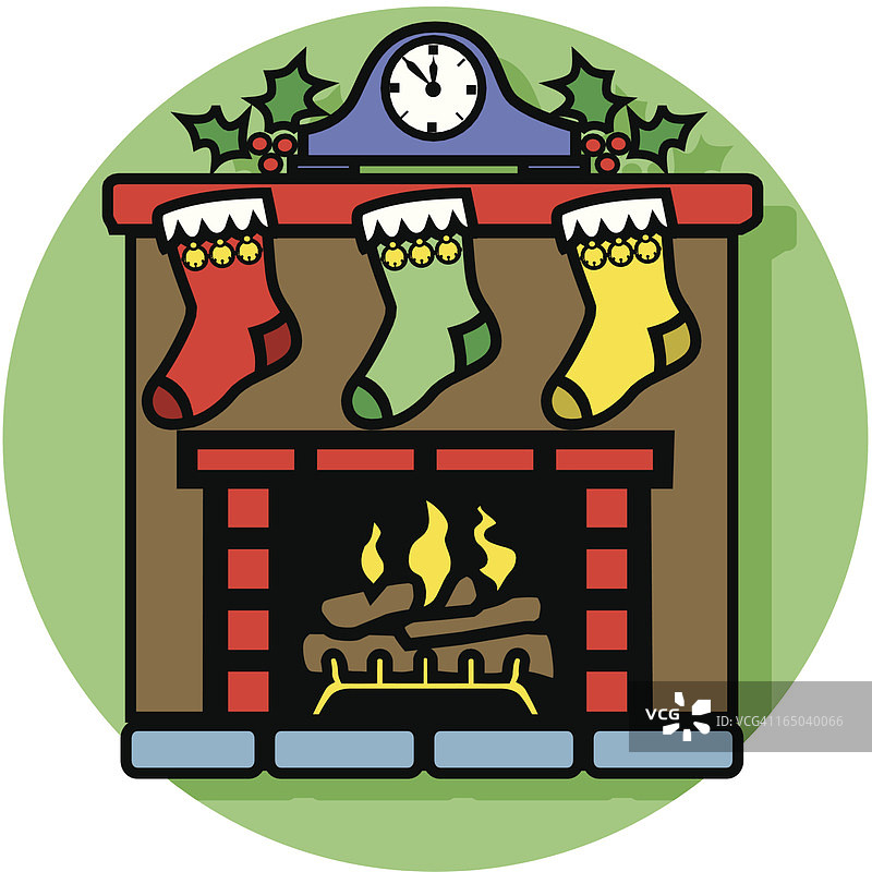 圣诞壁炉图标图片素材