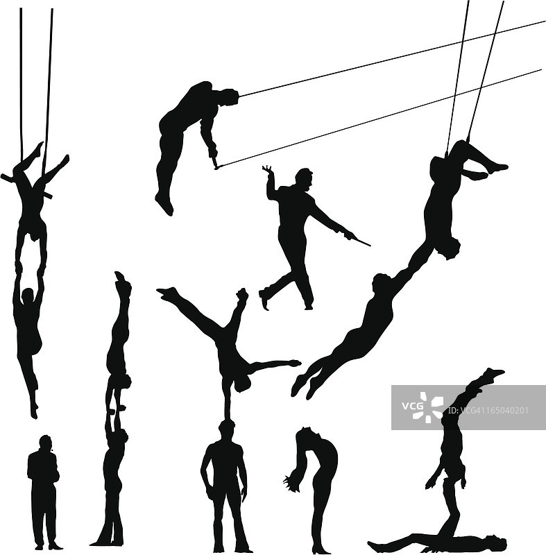 精彩的马戏团人物矢量素材图片素材