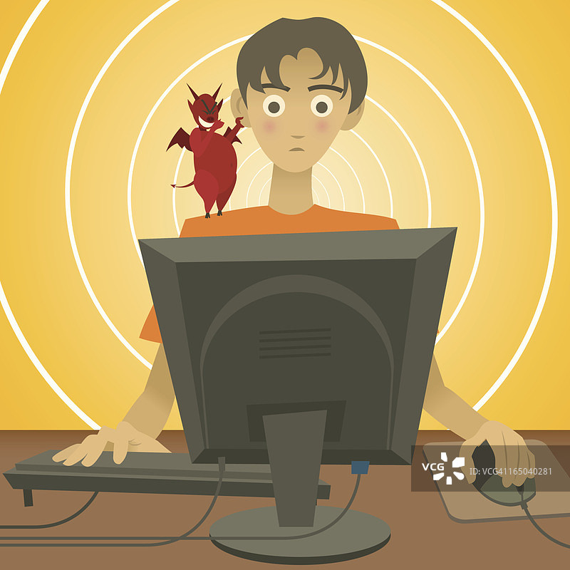 电脑男孩图片素材