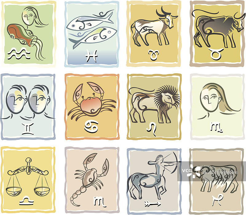 十二星座表图片素材