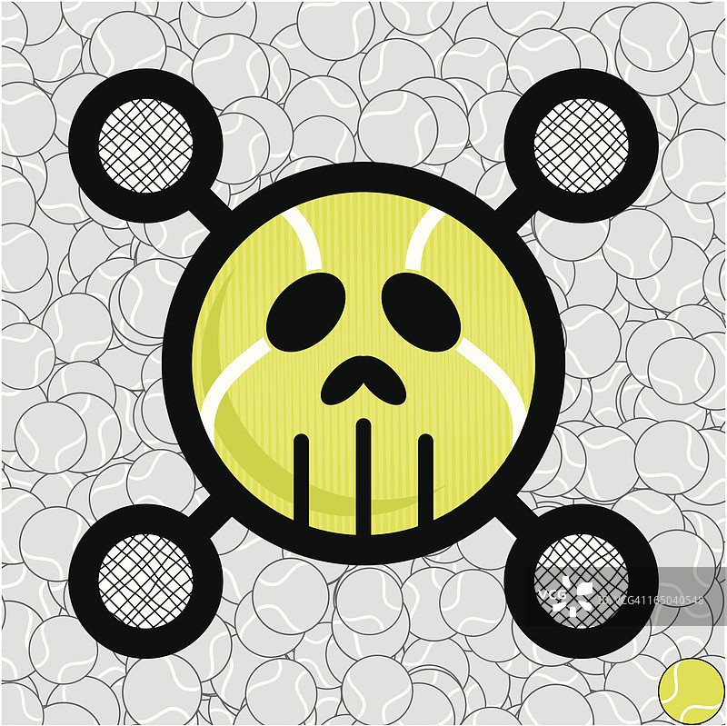网球骷髅头图片素材