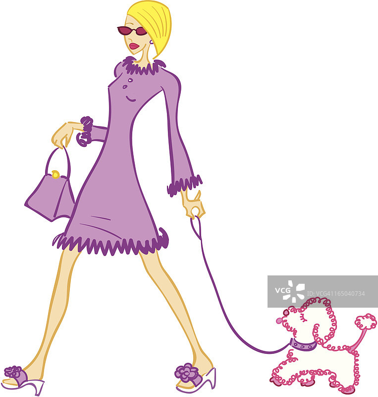 贵宾犬女孩图片素材