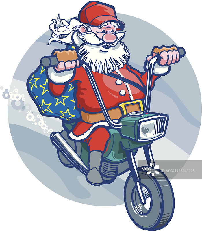 圣诞老人摩托车手图片素材