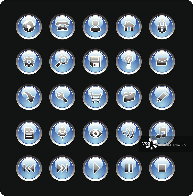 蓝色玻璃图标图片素材