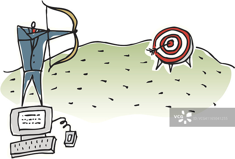 弓箭手射中目标图片素材