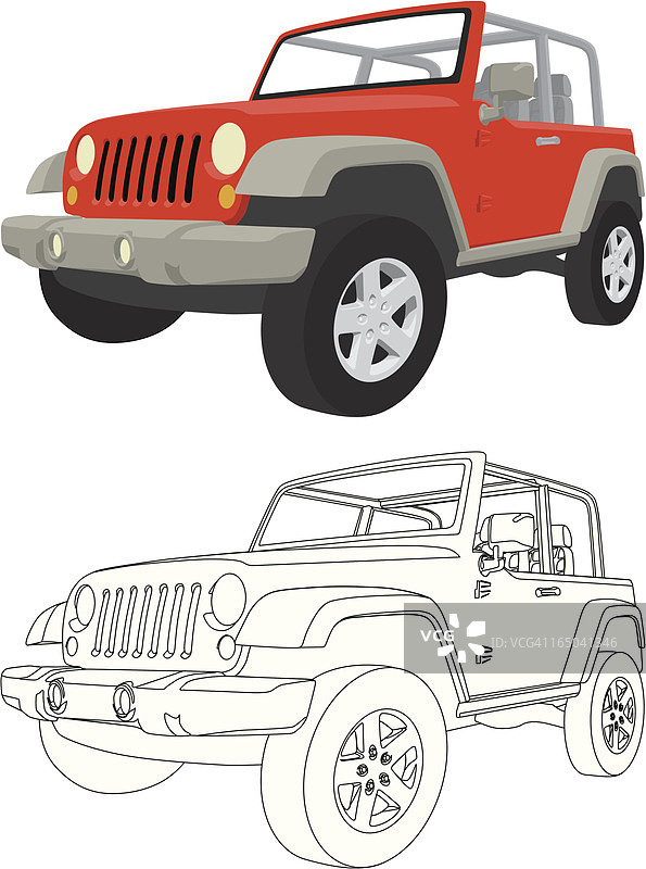 4x4吉普车矢量图图片素材
