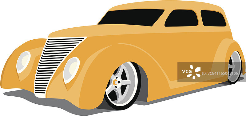 橙色定制改装车图片素材