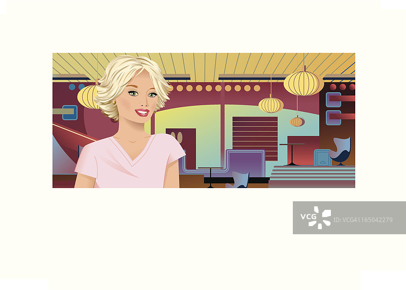 俱乐部内少女图片素材