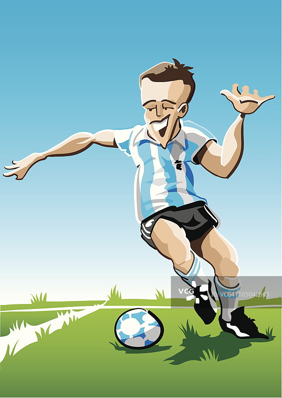 卡通足球运动员条纹图片素材