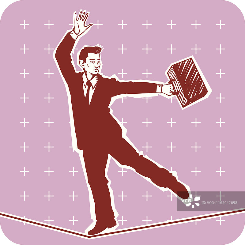 走钢丝的商人图片素材