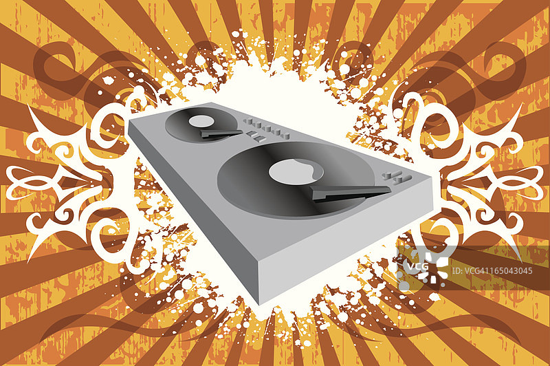 DJ插画（Grunge风格）图片素材