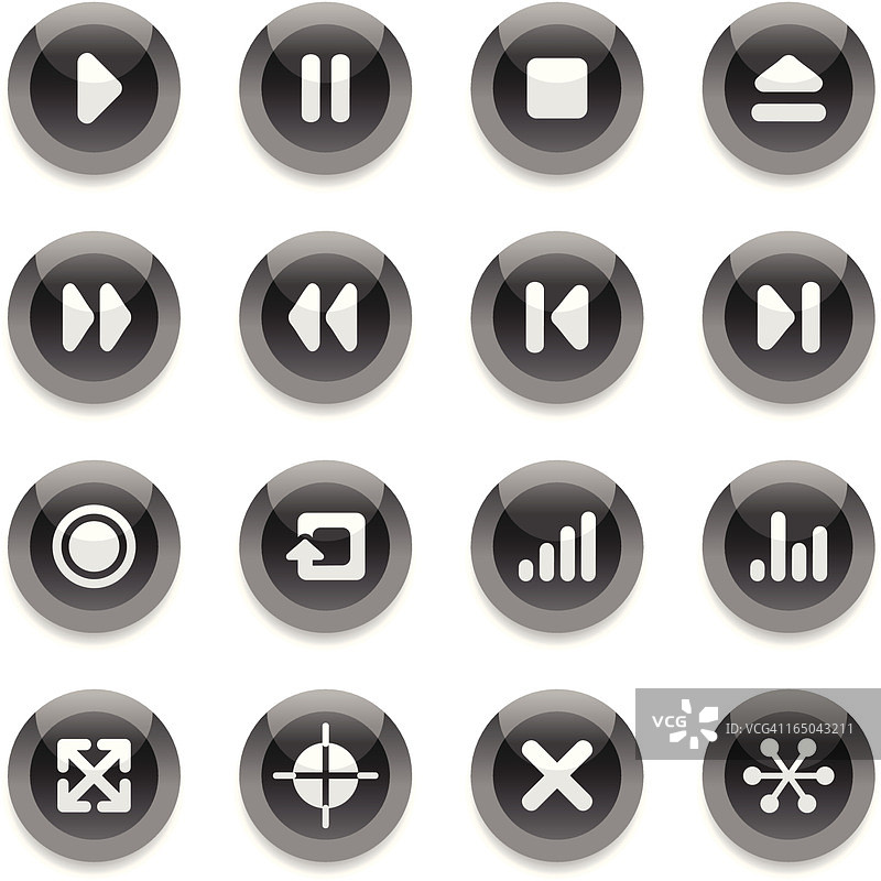 黑色圆形图标 - 界面导航图片素材