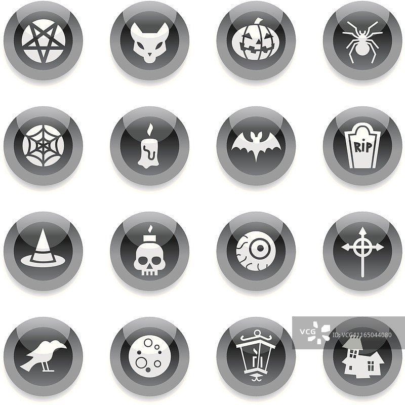 黑色圆形万圣节图标图片素材