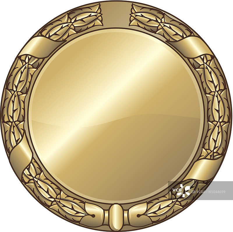 带月桂花环的奖牌图片素材