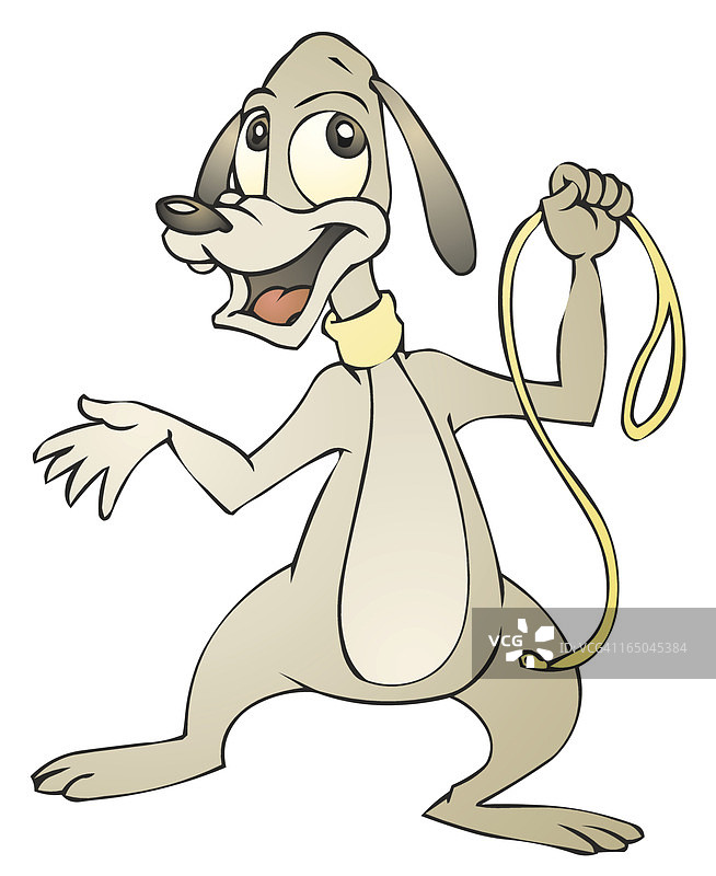 带着牵引绳的狗图片素材