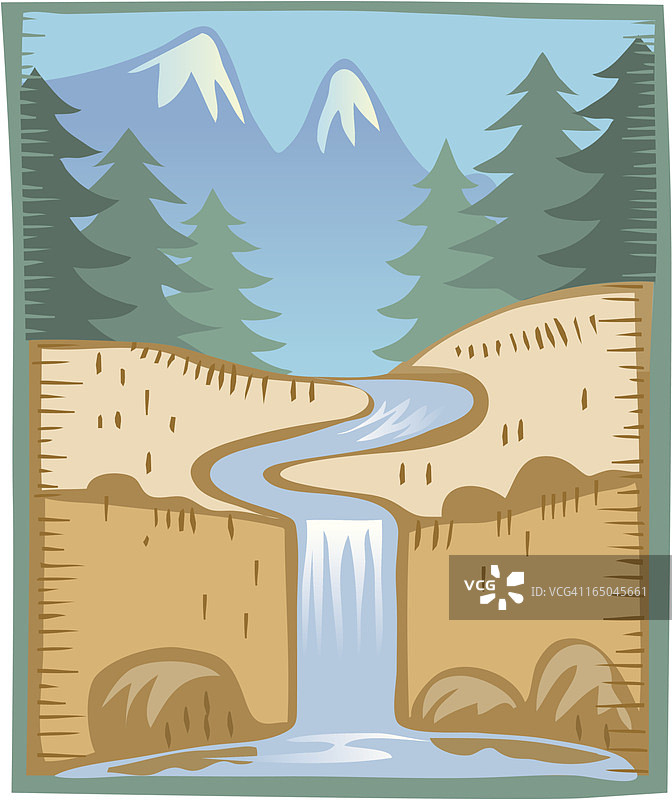 山间瀑布图片素材