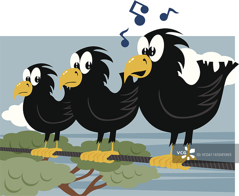 电线上的鸟图片素材