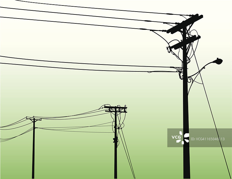 绿色背景上的电缆矢量图图片素材