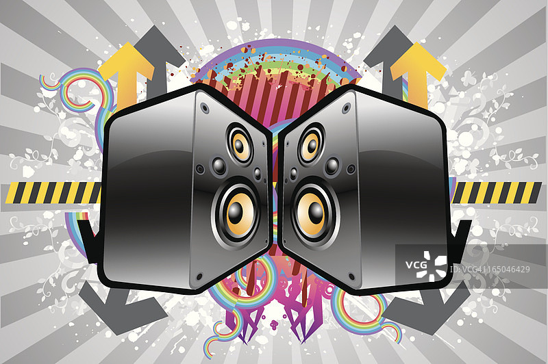 彩色扬声器图片素材