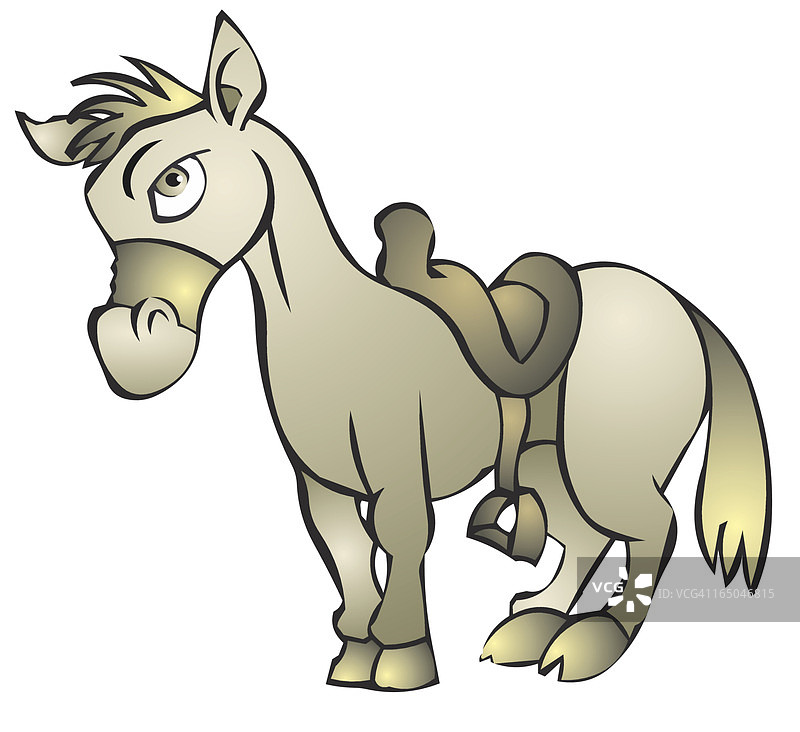 马和马鞍卡通图片素材