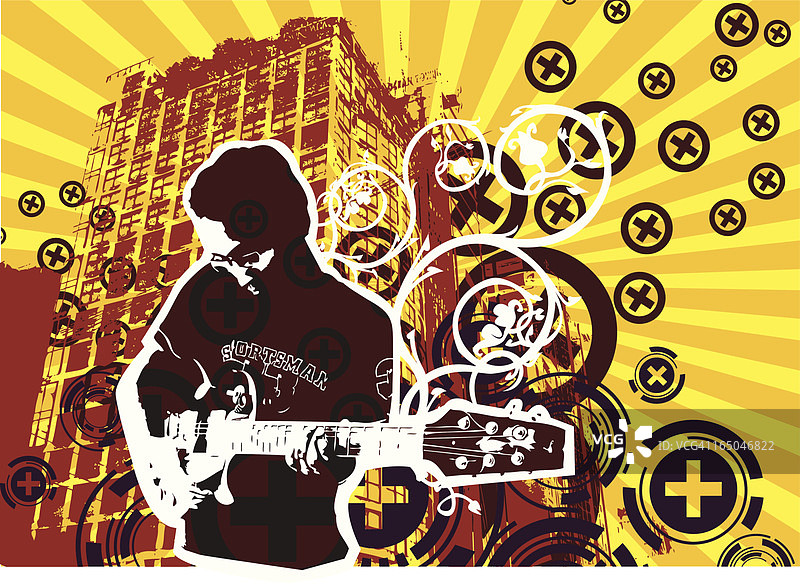 复古吉他手图片素材