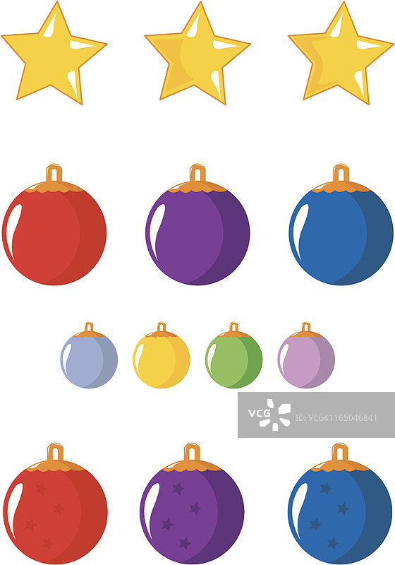 圣诞球和星星图片素材