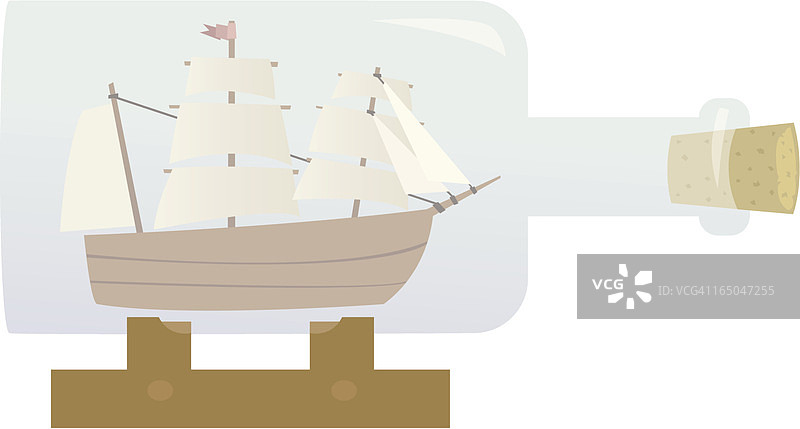 瓶中帆船图片素材