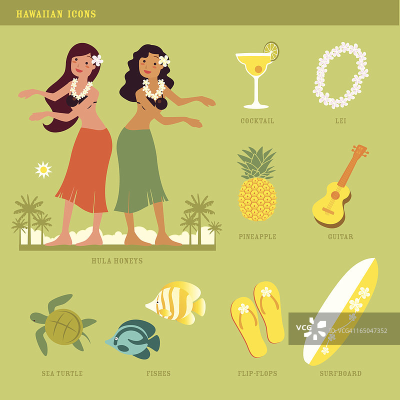 夏威夷风情标志图片素材