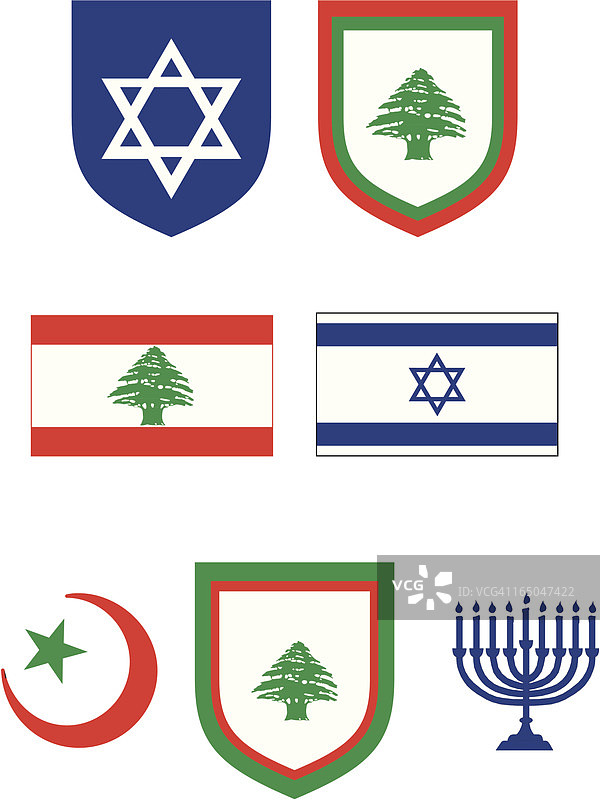 以色列和黎巴嫩（矢量素材）图片素材