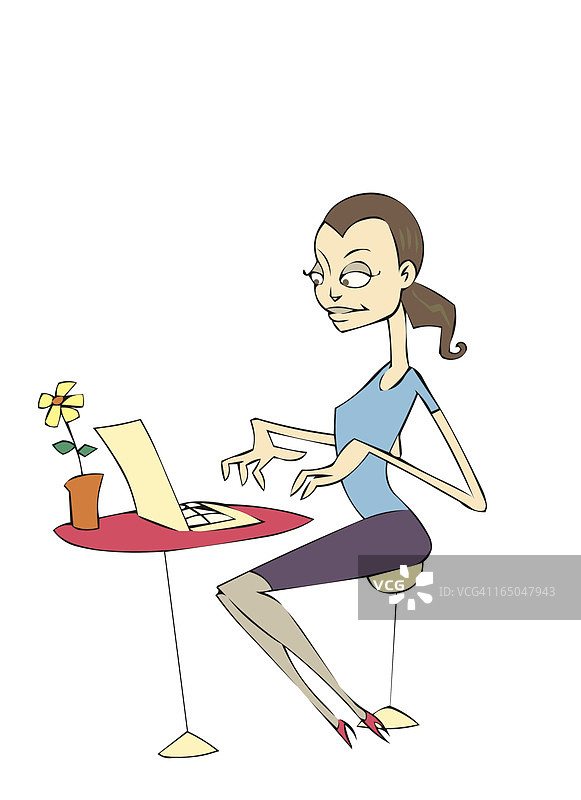 使用笔记本电脑的女子图片素材