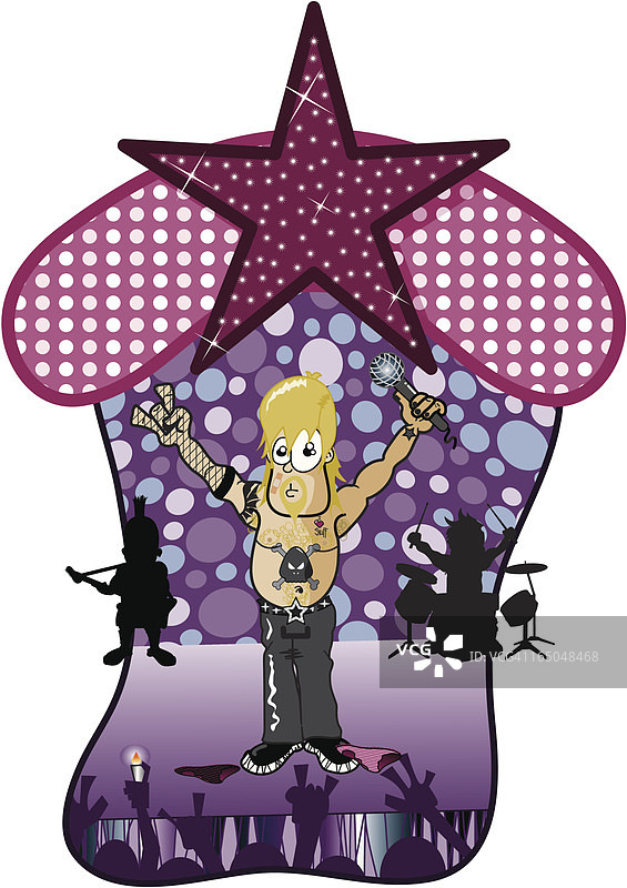 摇滚乐队 - 主唱（矢量图）图片素材