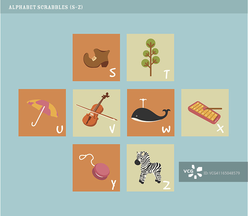 字母拼字游戏S-Z图片素材