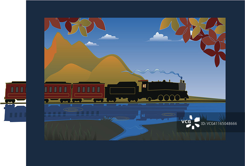 秋季的火车图片素材
