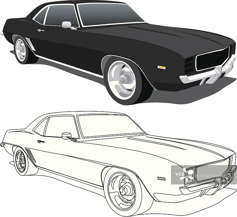 黑色卡玛洛 - 1969年图片素材