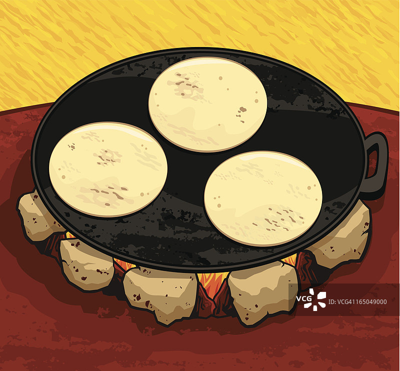 烤盘玉米饼图片素材