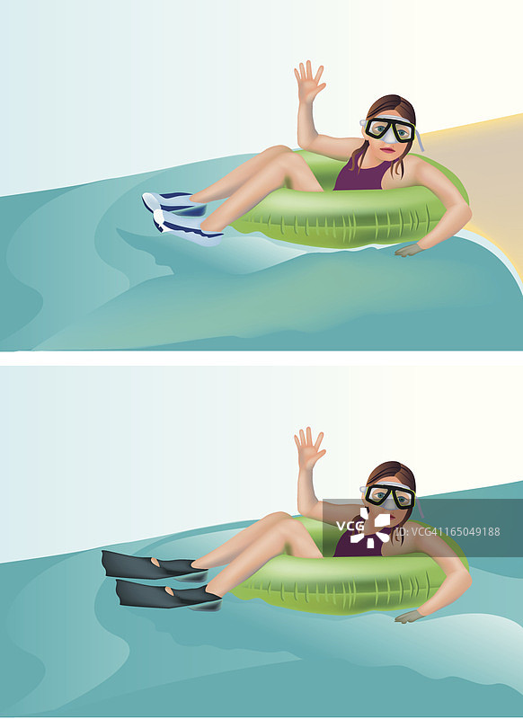 两个背景上的漂浮女孩图片素材