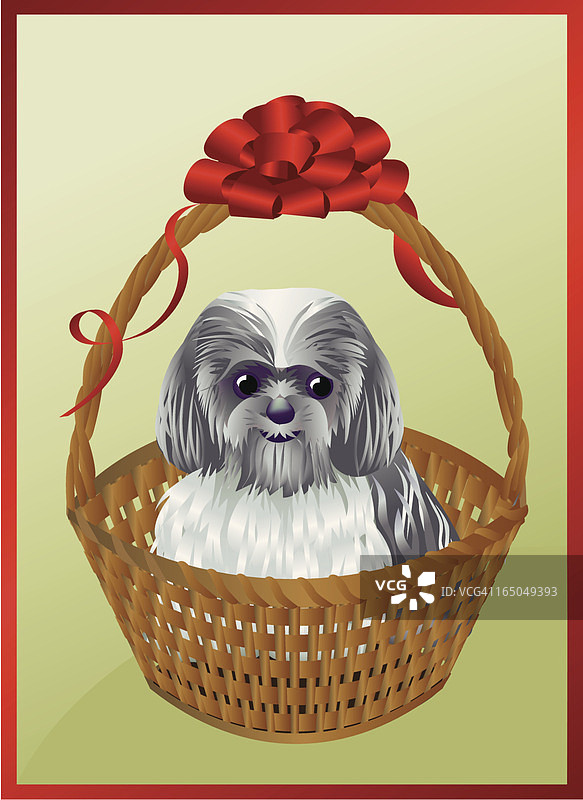 篮子里的狗狗图片素材