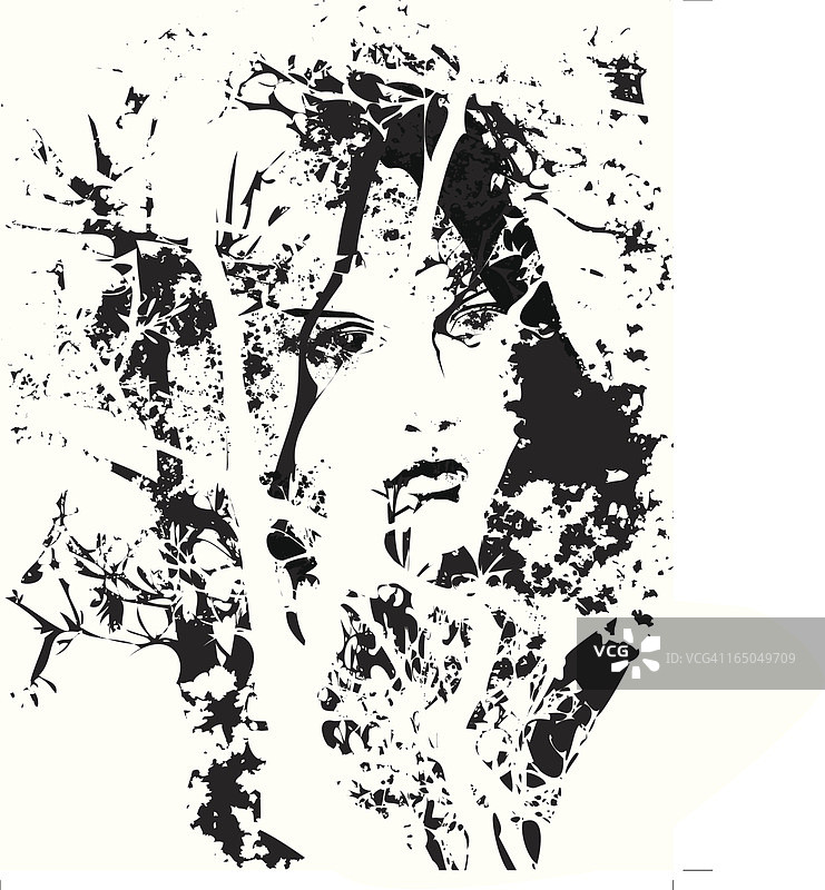 森林女孩图片素材